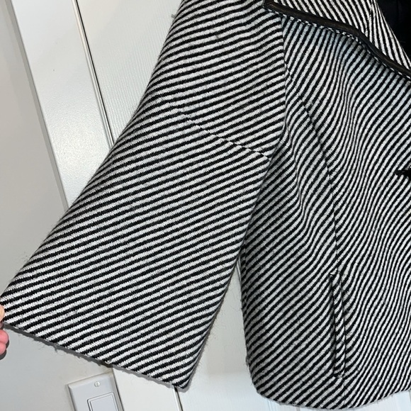 ❤️ Jones New York wool blend jacket leather trim one button women’s 12 - Picture 5 of 10